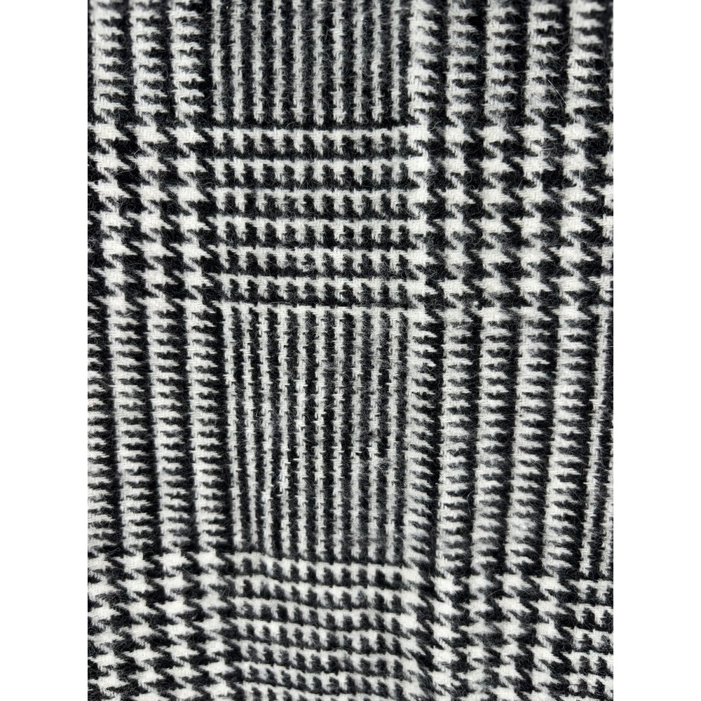 NWT Talbots Poncho Women ML Black White Glen Plaid Fringe Turtleneck Wool Blend - Picture 6 of 12